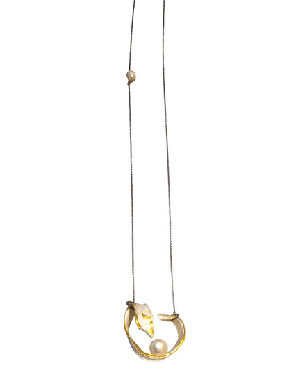 Collar cinta, oro y perlas