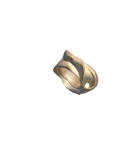 Anillo moebius pincelada de oro
